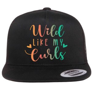 Wild Like My Curls Funny Curly Hair Le Tie Dye Flat Bill Trucker Hat