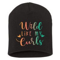 Wild Like My Curls Funny Curly Hair Le Tie Dye Short Acrylic Beanie