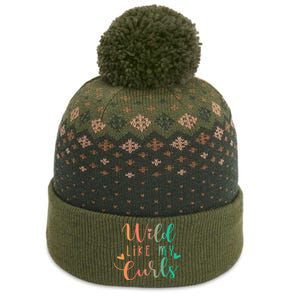 Wild Like My Curls Funny Curly Hair Le Tie Dye The Baniff Cuffed Pom Beanie