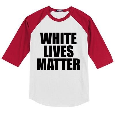 White Lives Matter Kids Colorblock Raglan Jersey