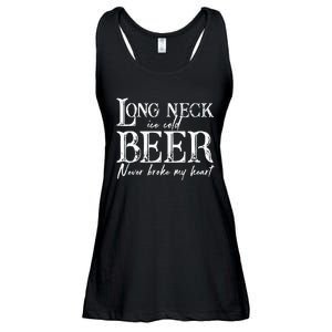 Womens Long Neck Ice Cold Beer Never Broke My Heart Ladies Essential Flowy Tank