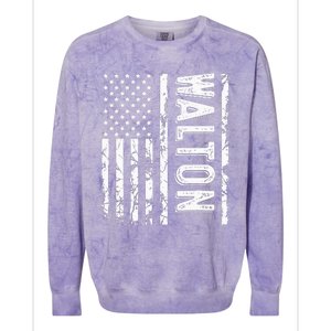 Walton Last Name Funny Surname Team Walton Family Reunion Colorblast Crewneck Sweatshirt