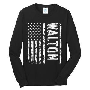 Walton Last Name Funny Surname Team Walton Family Reunion Tall Long Sleeve T-Shirt