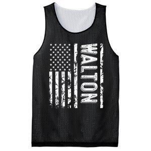 Walton Last Name Funny Surname Team Walton Family Reunion Mesh Reversible Basketball Jersey Tank