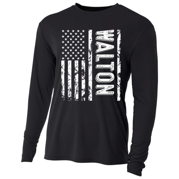 Walton Last Name Funny Surname Team Walton Family Reunion Cooling Performance Long Sleeve Crew