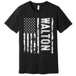 Walton Last Name Funny Surname Team Walton Family Reunion Premium T-Shirt