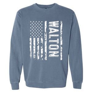 Walton Last Name Funny Surname Team Walton Family Reunion Garment-Dyed Sweatshirt