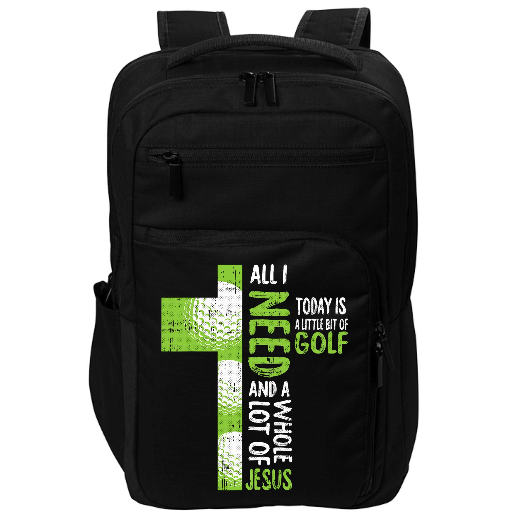 Whole Lot Of Jesus Golf Golfing Sport Lover Christian Impact Tech Backpack