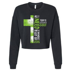 Whole Lot Of Jesus Golf Golfing Sport Lover Christian Cropped Pullover Crew