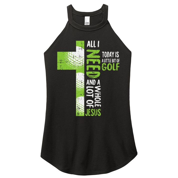 Whole Lot Of Jesus Golf Golfing Sport Lover Christian Women's Perfect Tri Rocker Tank