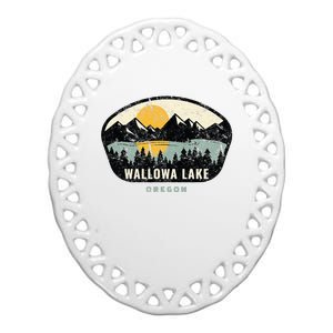 Wallowa Lake Oregon Or Vacation Souvenir Ceramic Oval Ornament