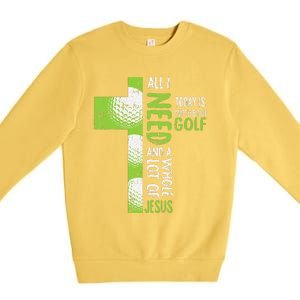 Whole Lot Of Jesus Golf Golfing Sport Lover Christian Golfer Premium Crewneck Sweatshirt