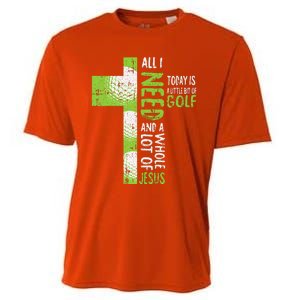 Whole Lot Of Jesus Golf Golfing Sport Lover Christian Golfer Cooling Performance Crew T-Shirt