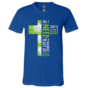 Whole Lot Of Jesus Golf Golfing Sport Lover Christian Golfer V-Neck T-Shirt