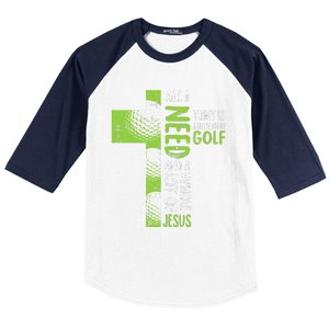 Whole Lot Of Jesus Golf Golfing Sport Lover Christian Golfer Baseball Sleeve Shirt