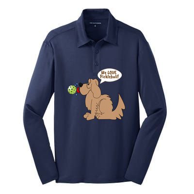 We Love Pickleball | Pickleball Dog | Great Pickleball Silk Touch Performance Long Sleeve Polo