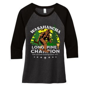 WASAHANCHA LONG PINE BIGFOOT CHAMPION Family Design Women's Tri-Blend 3/4-Sleeve Raglan Shirt