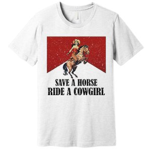 Western Lesbian Pride Save A Horse Ride A Cowgirl Premium T-Shirt