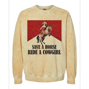 Western Lesbian Pride Save A Horse Ride A Cowgirl Colorblast Crewneck Sweatshirt