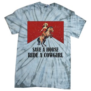 Western Lesbian Pride Save A Horse Ride A Cowgirl Tie-Dye T-Shirt