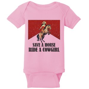 Western Lesbian Pride Save A Horse Ride A Cowgirl Baby Bodysuit