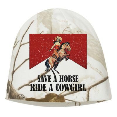 Western Lesbian Pride Save A Horse Ride A Cowgirl Kati - Camo Knit Beanie