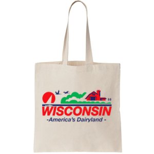 Wisconsin License Plate Americas Dairyland Tote Bag