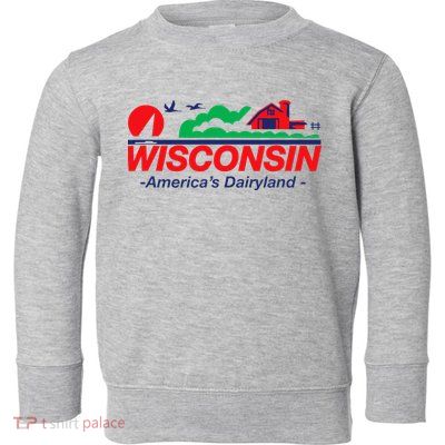 Wisconsin License Plate Americas Dairyland Toddler Sweatshirt