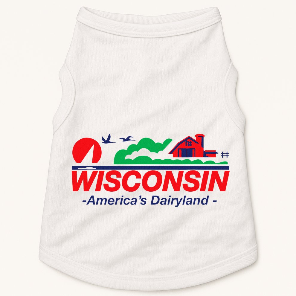 Wisconsin License Plate Americas Dairyland Doggie Tank
