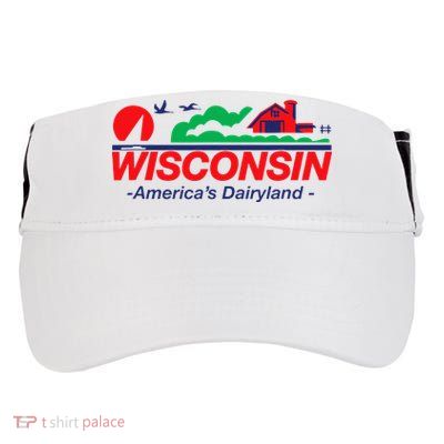 Wisconsin License Plate Americas Dairyland Adult Drive Performance Visor