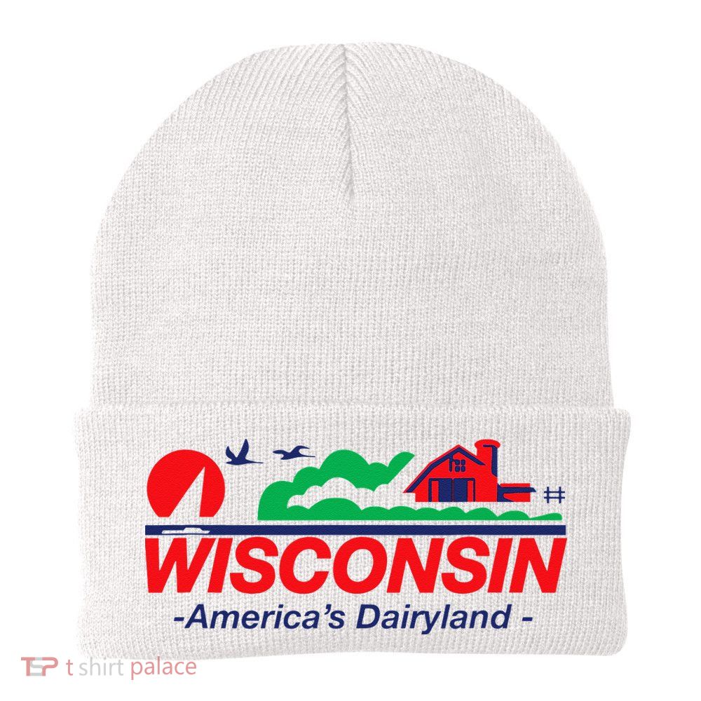 Wisconsin License Plate Americas Dairyland Beanie