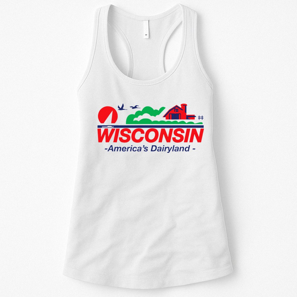 Wisconsin License Plate Americas Dairyland Womens Tank Top