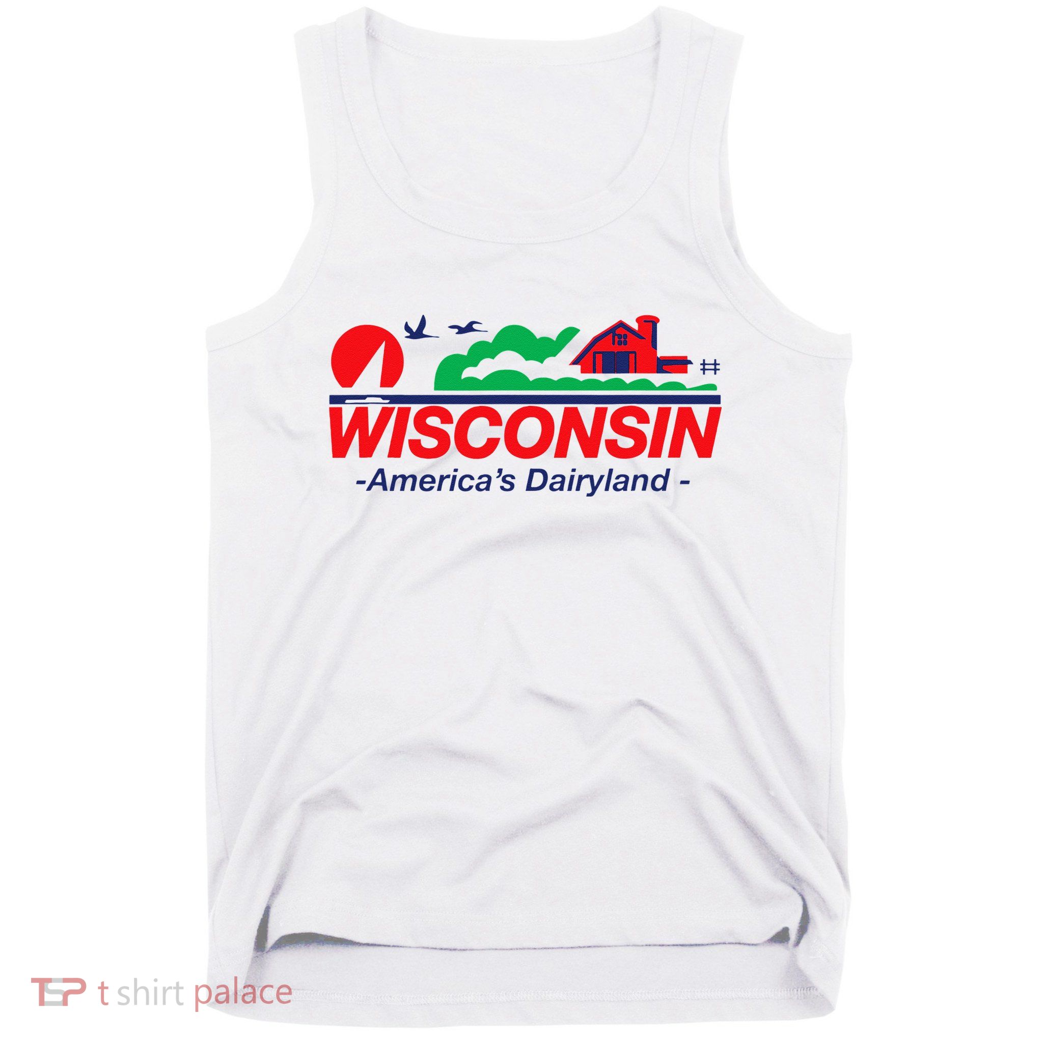 Wisconsin License Plate Americas Dairyland Tank Top