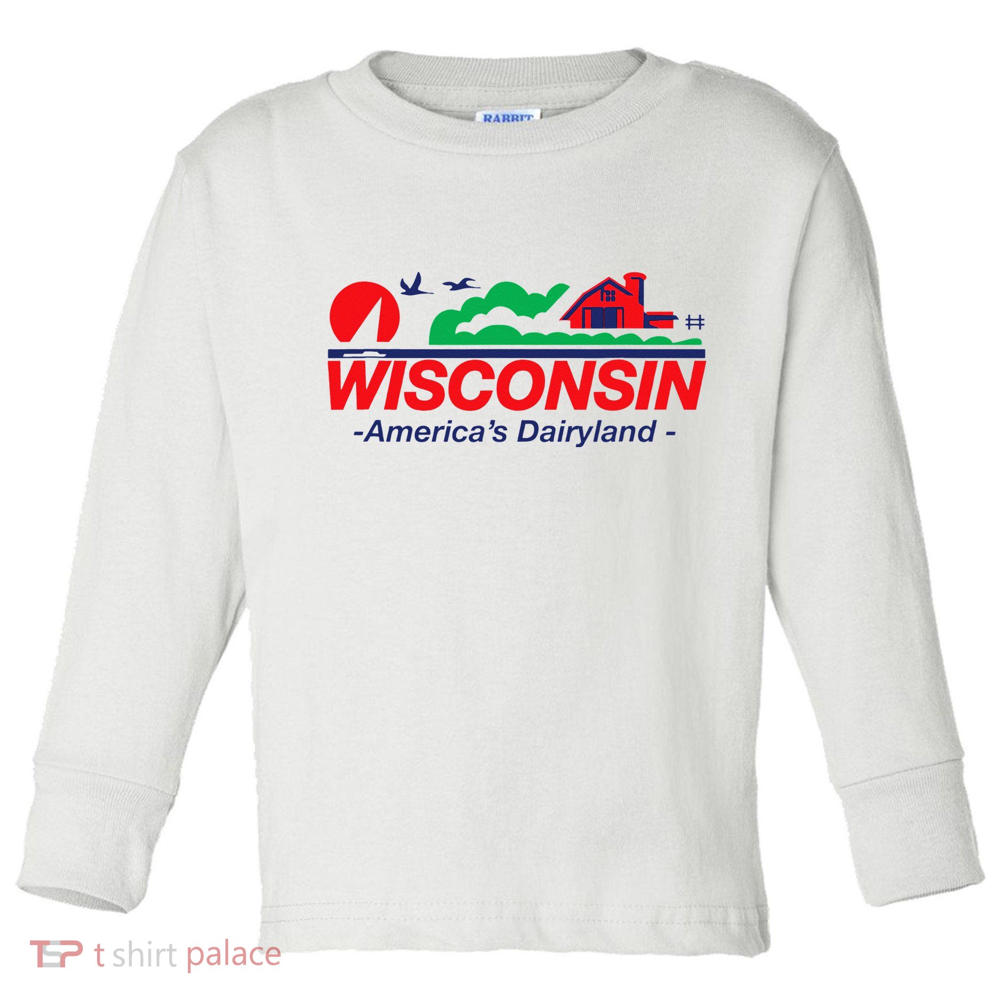 Wisconsin License Plate Americas Dairyland Toddler Long Sleeve Shirt