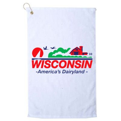 Wisconsin License Plate Americas Dairyland Golf Towel