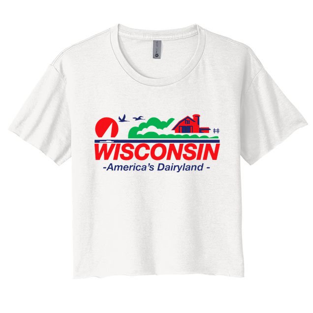 Wisconsin License Plate Americas Dairyland Crop Top