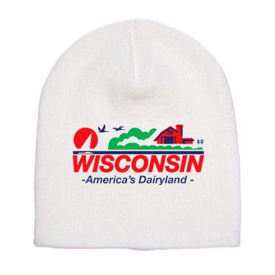 Wisconsin License Plate Americas Dairyland Short Acrylic Beanie