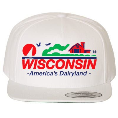 Wisconsin License Plate Americas Dairyland Wool Snapback Cap