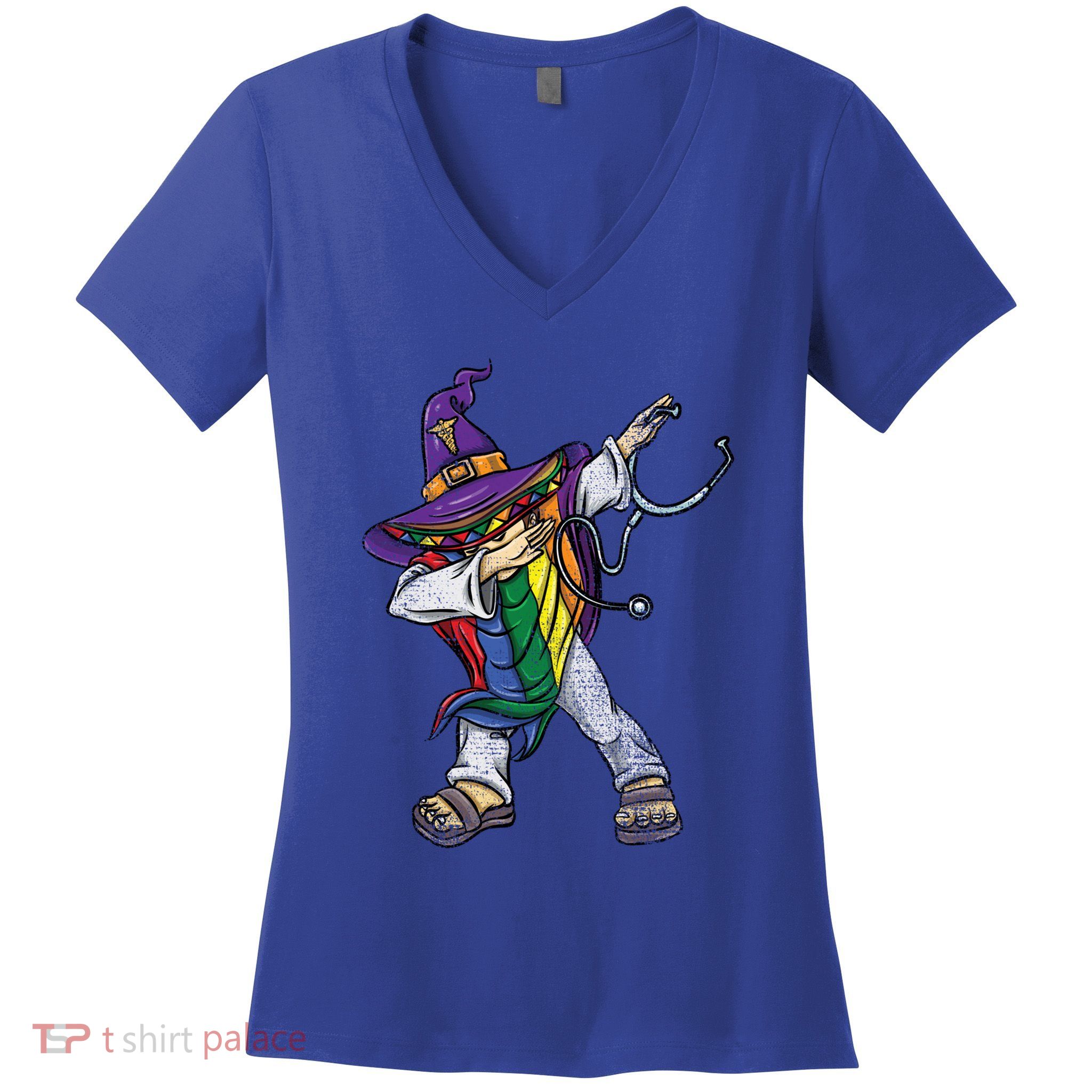 Witch Lgbt Poncho Nurse Vintage Gift Women's V-Neck T-Shirt