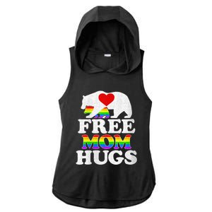 Wo Lgbtq Pride Mama Bear Free Mom Hugs Pride Gift Ladies PosiCharge Tri-Blend Wicking Draft Hoodie Tank