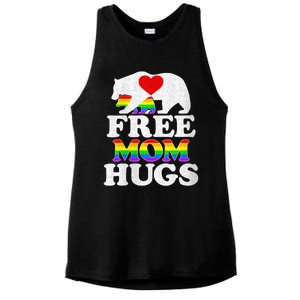 Wo Lgbtq Pride Mama Bear Free Mom Hugs Pride Gift Ladies PosiCharge Tri-Blend Wicking Tank