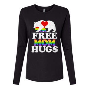 Wo Lgbtq Pride Mama Bear Free Mom Hugs Pride Gift Womens Cotton Relaxed Long Sleeve T-Shirt