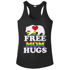 Wo Lgbtq Pride Mama Bear Free Mom Hugs Pride Gift Ladies PosiCharge Competitor Racerback Tank