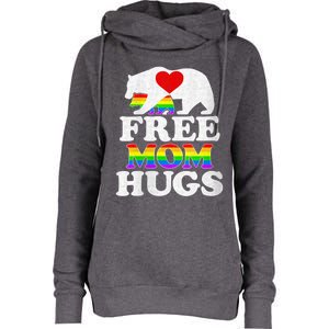 Wo Lgbtq Pride Mama Bear Free Mom Hugs Pride Gift Womens Funnel Neck Pullover Hood