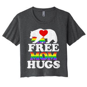 Wo Lgbtq Pride Mama Bear Free Mom Hugs Pride Gift Women's Crop Top Tee