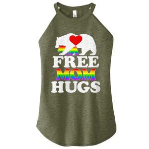 Wo Lgbtq Pride Mama Bear Free Mom Hugs Pride Gift Women's Perfect Tri Rocker Tank