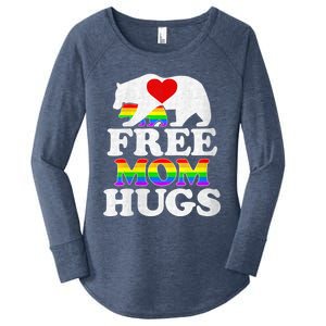 Wo Lgbtq Pride Mama Bear Free Mom Hugs Pride Gift Women's Perfect Tri Tunic Long Sleeve Shirt