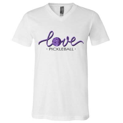 Wo Love Pickleball Pickleball V-Neck T-Shirt