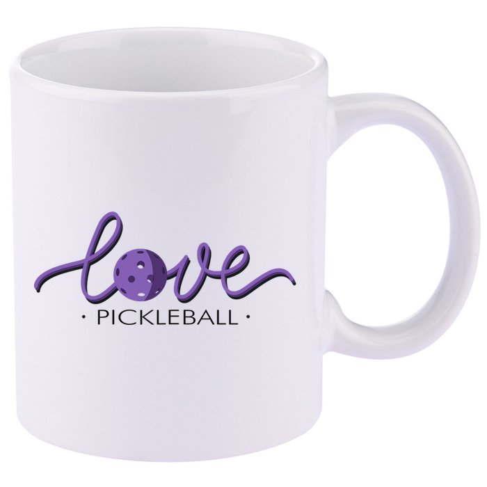 Wo Love Pickleball Pickleball 11oz C Handle Ceramic Mug