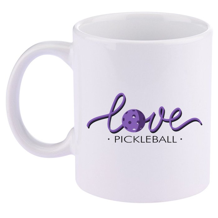 Wo Love Pickleball Pickleball 11oz C Handle Ceramic Mug